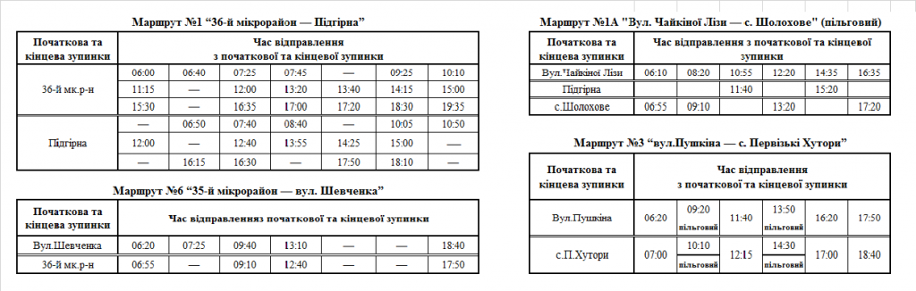 оновлені графіки руху міських, приміських та міжміських автобусних маршрутів загального користування - зображення 2 оновлені графіки руху міських, приміських та міжміських автобусних маршрутів загального користування - зображення 2